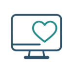 Ein Image was einen Desktop Bildschierm mit grünem Herz zeigt